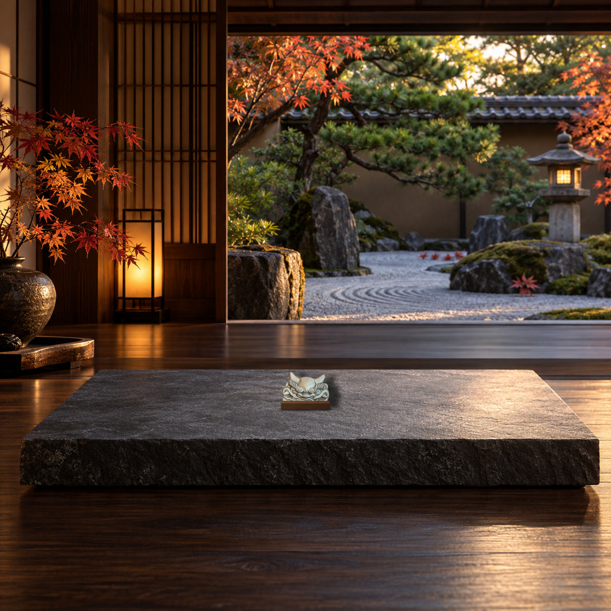 Japanese onigawara roof tile