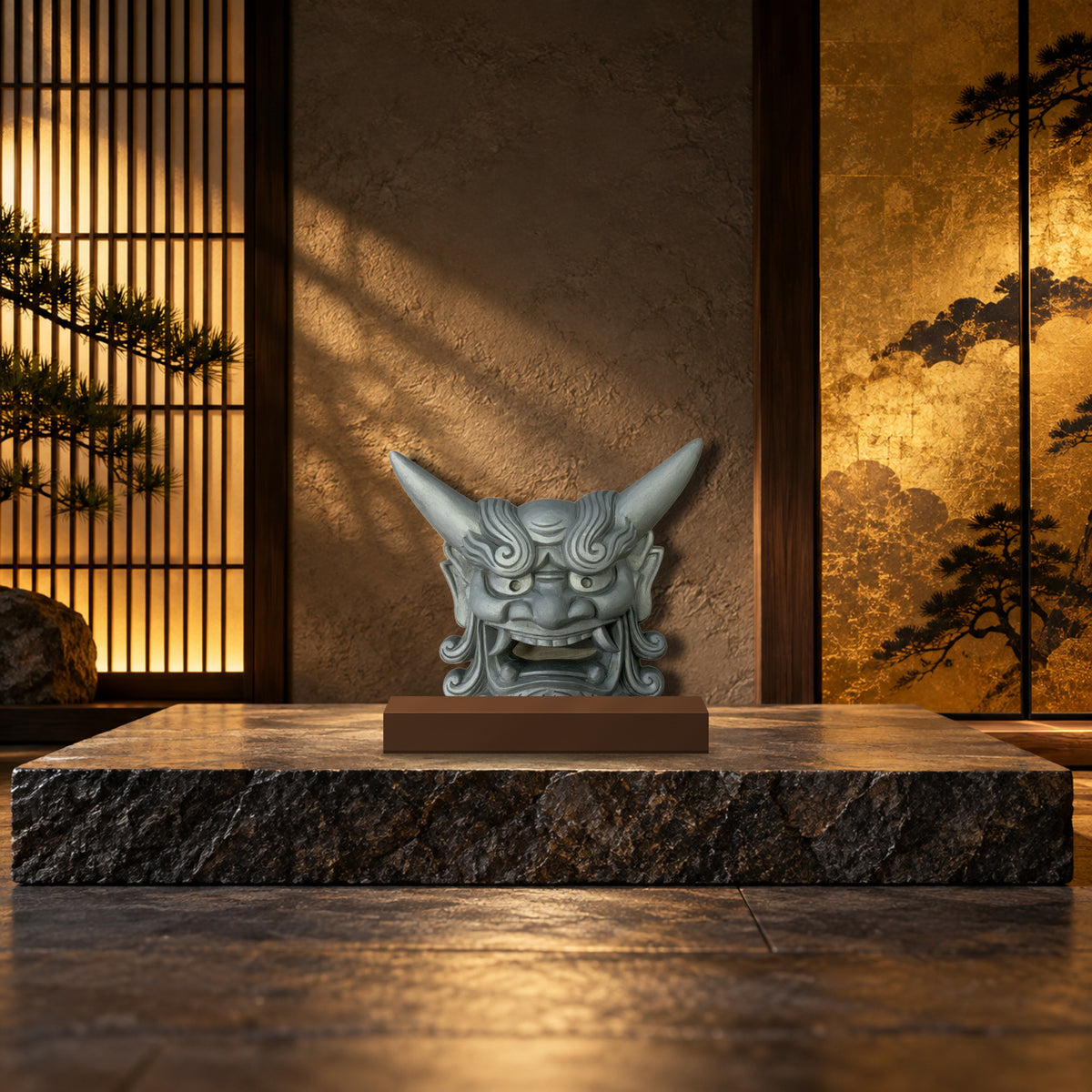 Japanese onigawara roof tile