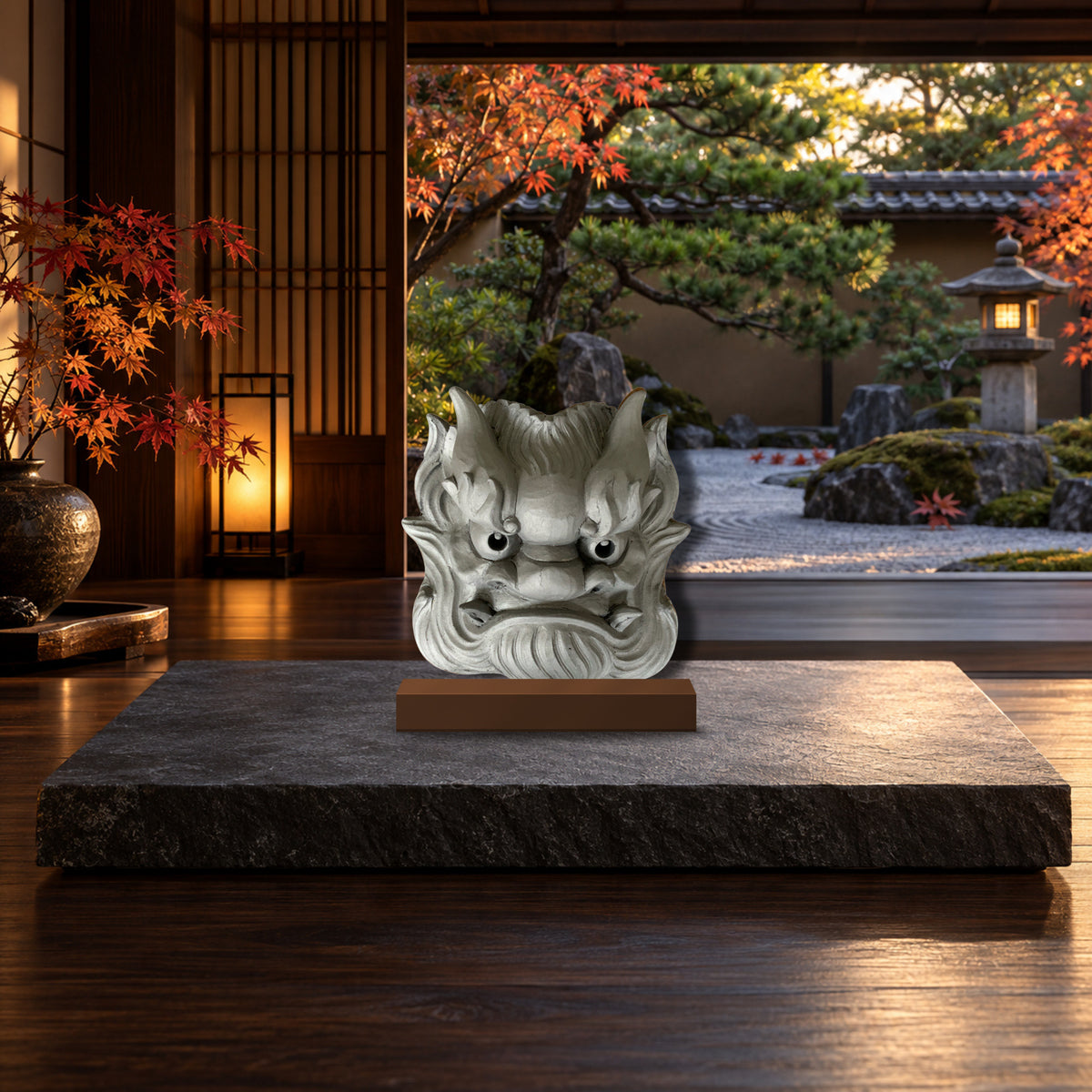 Japanese onigawara roof tile