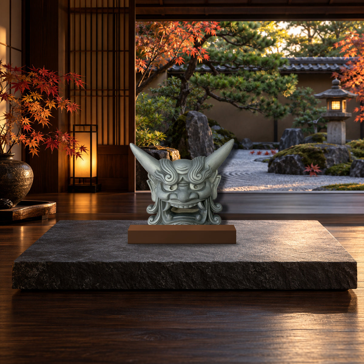 Japanese onigawara roof tile